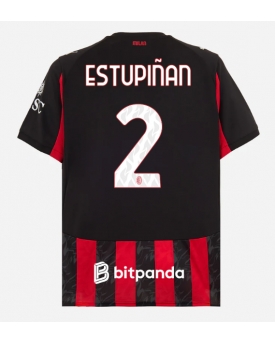 Billige Fotballdrakt AC Milan Pervis Estupinan #2 Replika Hjemmedrakt 2025-26 Kortermet Billige Fotballdrakt AC Milan Pervis Estupinan #2 Replika Hjemmedrakt 2025-26 Kortermet